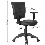 Cadeira B-ONE Giratória com Braços Reguláveis – Corino Preto – 31009 META Móveis para Escritório em Anápolis Executiva 14