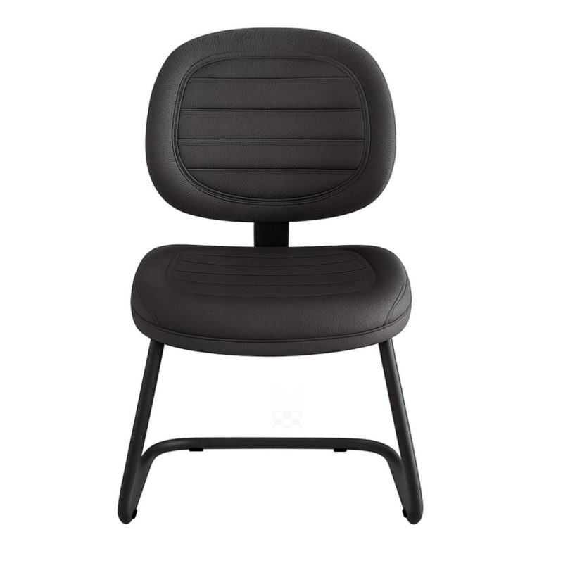 Cadeira Executiva Costurada Base em “S” PRETA – Corino Preto – 31014 META Móveis para Escritório em Anápolis Cadeiras Fixas 3