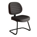 Cadeira Executiva Costurada Base em “S” PRETA – Corino Preto – 31014 META Móveis para Escritório em Anápolis Cadeiras Fixas 10