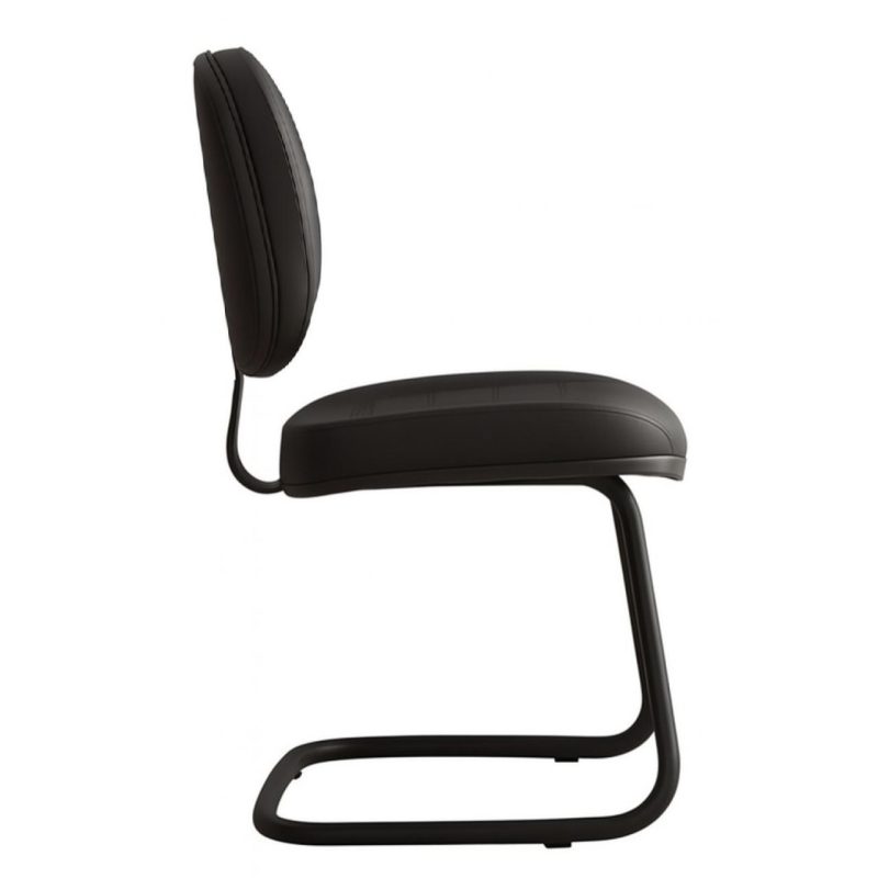 Cadeira Executiva Costurada Base em “S” PRETA – Corino Preto – 31014 META Móveis para Escritório em Anápolis Cadeiras Fixas 4
