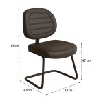 Cadeira Executiva Costurada Base em “S” PRETA – Corino Preto – 31014 META Móveis para Escritório em Anápolis Cadeiras Fixas 15