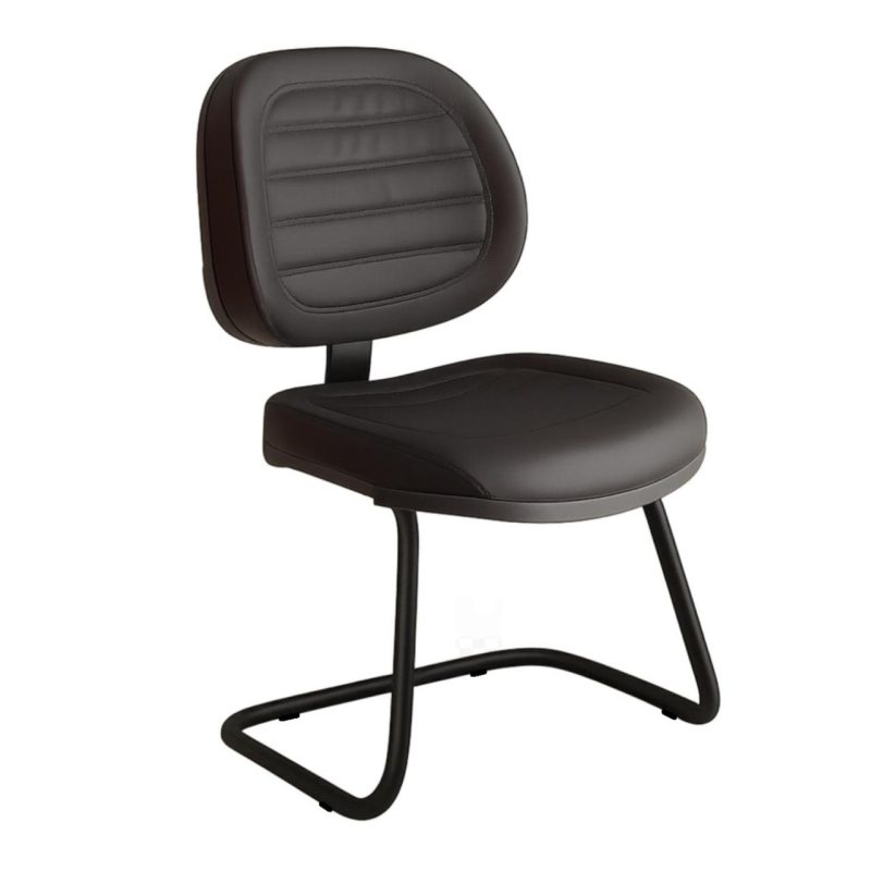 Cadeira Executiva Costurada Base em “S” PRETA – Corino Preto – 31014 META Móveis para Escritório em Anápolis Cadeiras Fixas 2