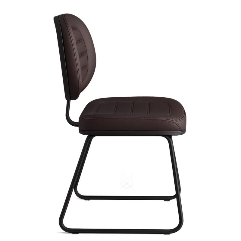 Cadeira Executiva Costurada Base Trapézio – Corino Preto – 31031 META Móveis para Escritório em Anápolis Cadeiras Fixas 4