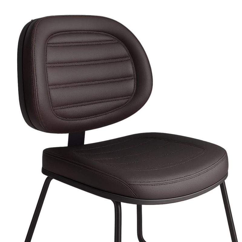 Cadeira Executiva Costurada Base Trapézio – Corino Preto – 31031 META Móveis para Escritório em Anápolis Cadeiras Fixas 5