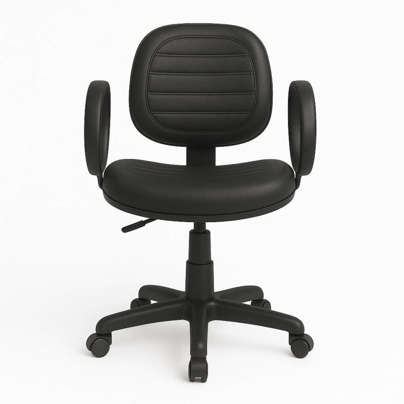 Cadeira Executiva COSTURADA Giratória com Braço Corsa – Corino Preto – 31004 META Móveis para Escritório em Anápolis Executiva 3