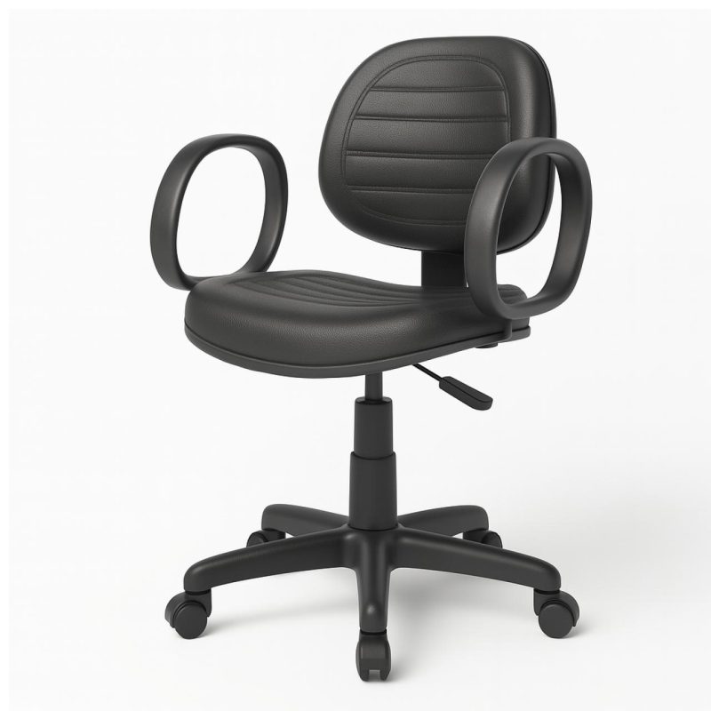 Cadeira Executiva COSTURADA Giratória com Braço Corsa – Corino Preto – 31004 META Móveis para Escritório em Anápolis Executiva 5
