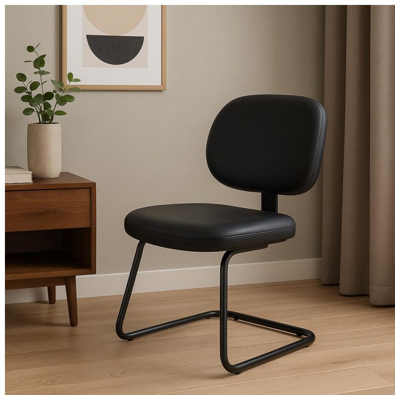 Cadeira Executiva LISA Base em “S” – Corino Preto – 31013 META Móveis para Escritório em Anápolis Cadeiras Fixas 9