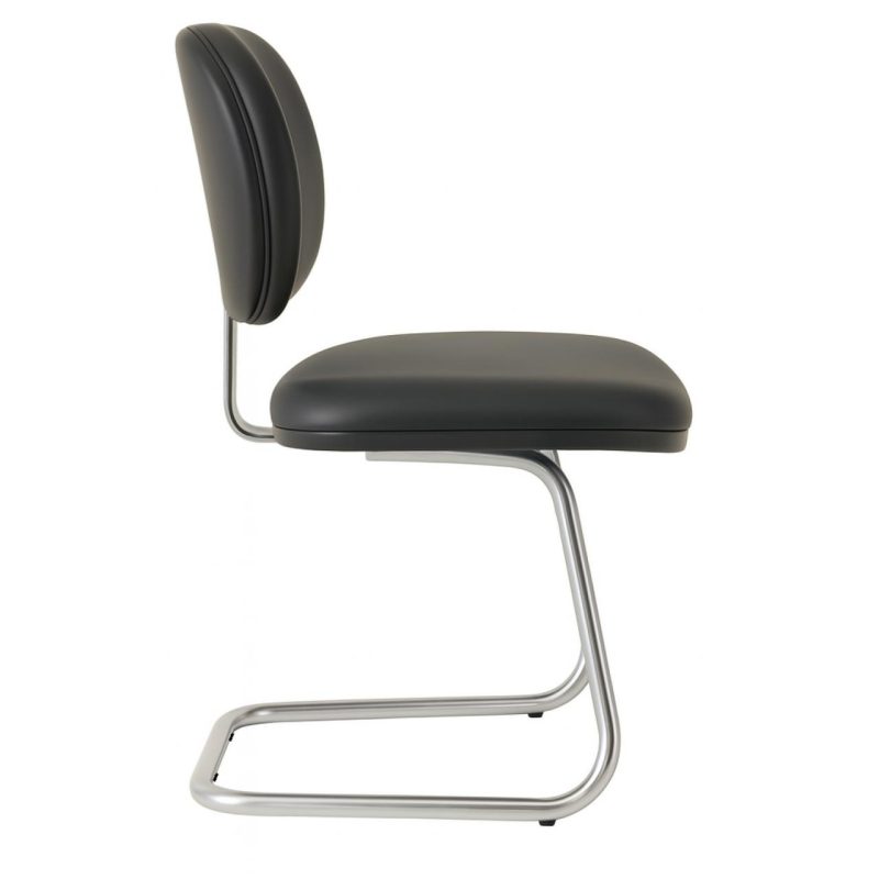 Cadeira Executiva LISA Base em “S” CROMADA – Corino Preto – 31015 META Móveis para Escritório em Anápolis Cadeiras Fixas 4