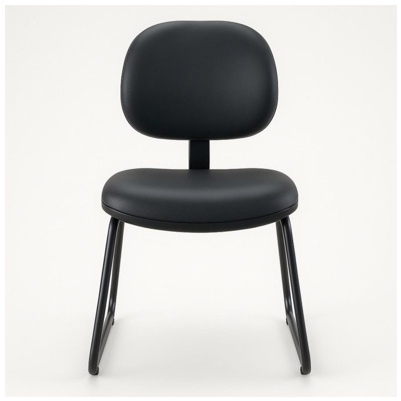 Cadeira Executiva LISA Base Trapézio – Corino Preto – 31030 META Móveis para Escritório em Anápolis Cadeiras Fixas 3