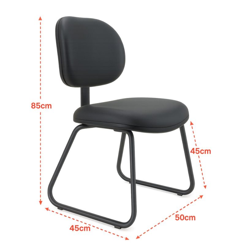 Cadeira Executiva LISA Base Trapézio – Corino Preto – 31030 META Móveis para Escritório em Anápolis Cadeiras Fixas 6