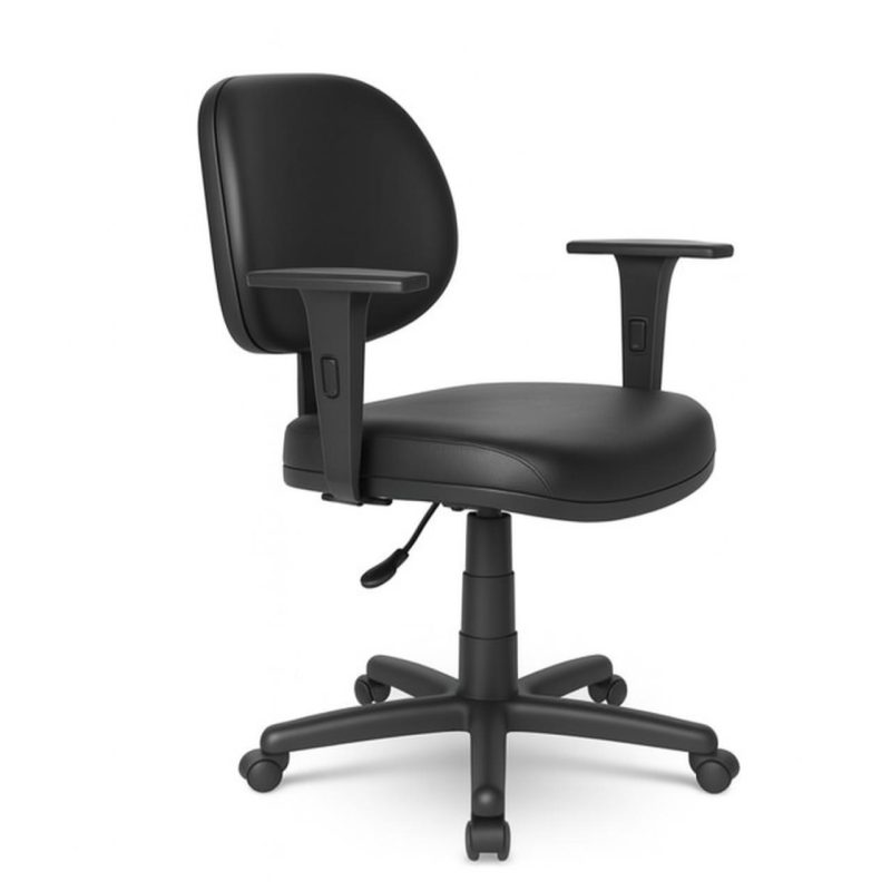 Cadeira Executiva LISA Giratória com Braços Reguláveis – Corino Preto – 31003 META Móveis para Escritório em Anápolis Executiva 2