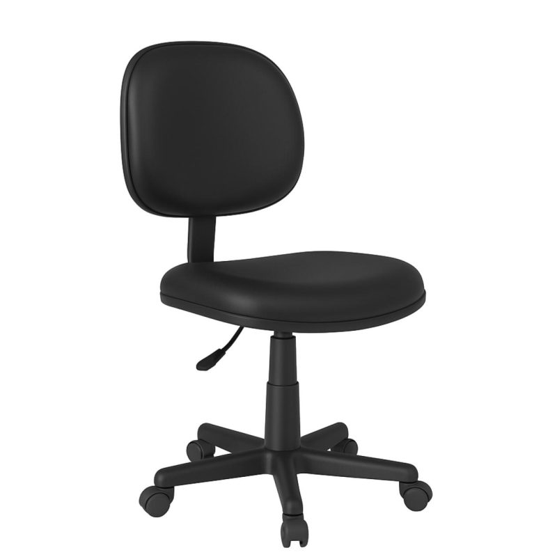 Cadeira Executiva LISA Giratória Sem Braços – Corino Preto – 31000 META Móveis para Escritório em Anápolis Executiva 5