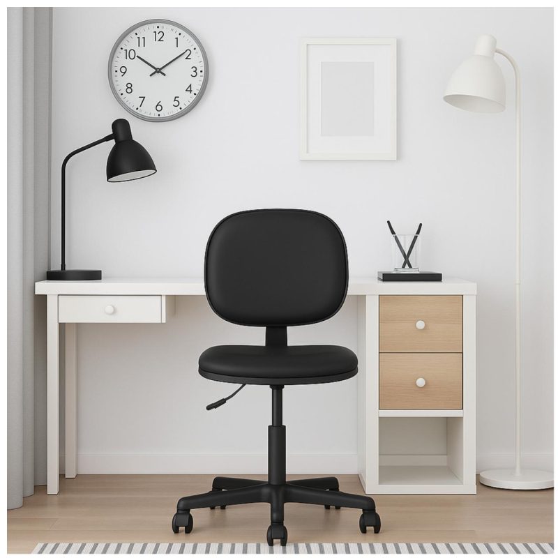 Cadeira Executiva LISA Giratória Sem Braços – Corino Preto – 31000 META Móveis para Escritório em Anápolis Executiva 9