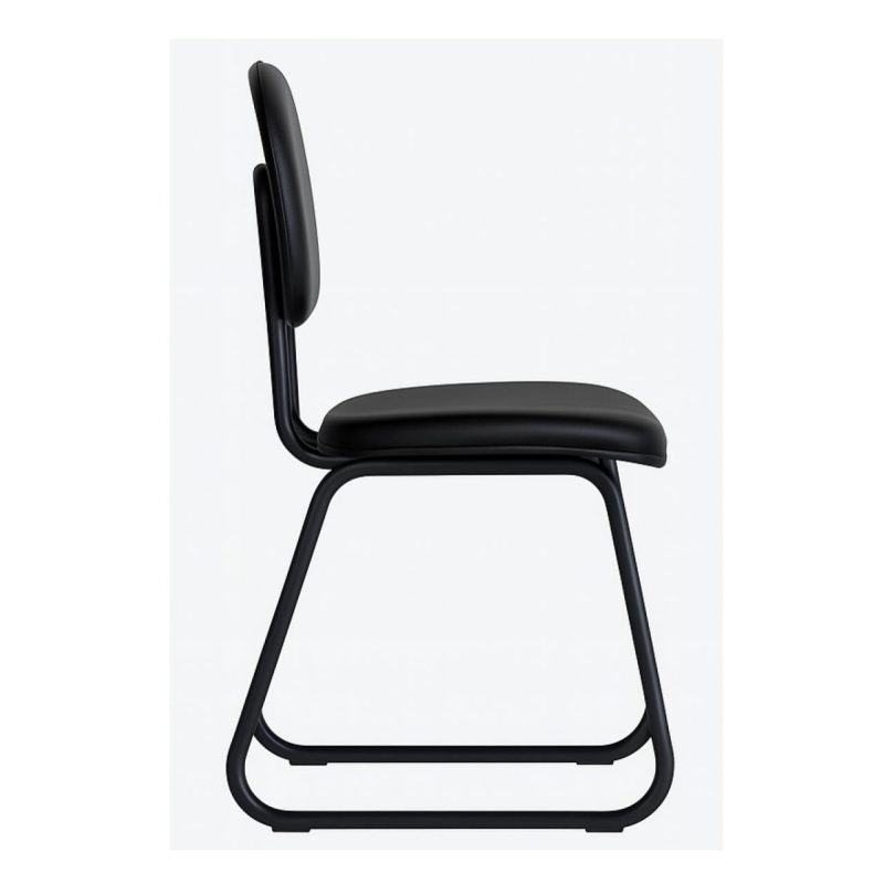 Cadeira Secretária Trapézio – Corino Preto – 31103 META Móveis para Escritório em Anápolis Cadeiras Fixas 3