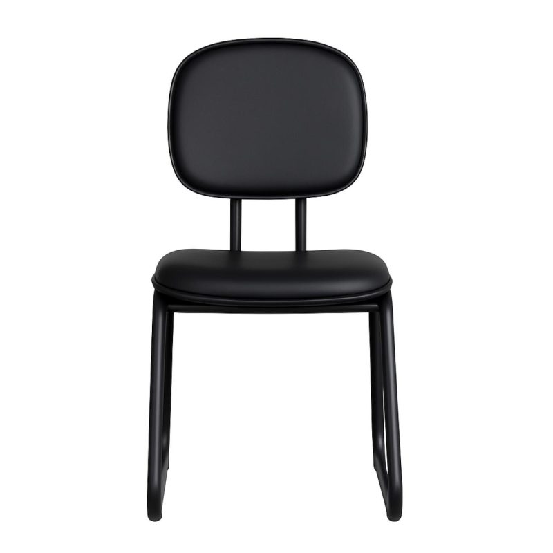 Cadeira Secretária Trapézio – Corino Preto – 31103 META Móveis para Escritório em Anápolis Cadeiras Fixas 8