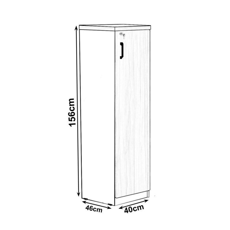 Armário Torre FECHADA NOGALSEVILHA/PRETO – 21434 META Móveis para Escritório em Anápolis Linha 40 mm 3