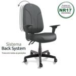 Cadeira Presidente PLUS BACK SYSTEM Baixa Costurada c/ Braços Reguláveis – Corino Preto – 32974 META Móveis para Escritório em Anápolis Presidente 9 Cadeira Presidente PLUS BACK SYSTEM Baixa Costurada c/ Braços Reguláveis – Corino Preto – 32974 META Móveis para Escritório em Anápolis Presidente 9