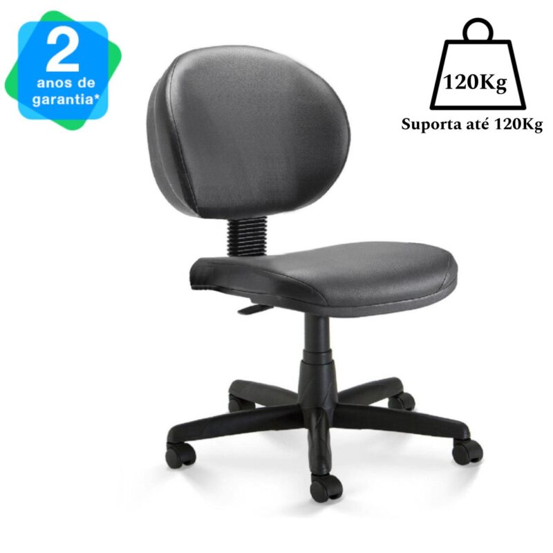 Cadeira Escritório Executiva PLUS LISA S/ BRAÇOS – COR PRETO 32976 META Móveis para Escritório em Anápolis Executiva 4