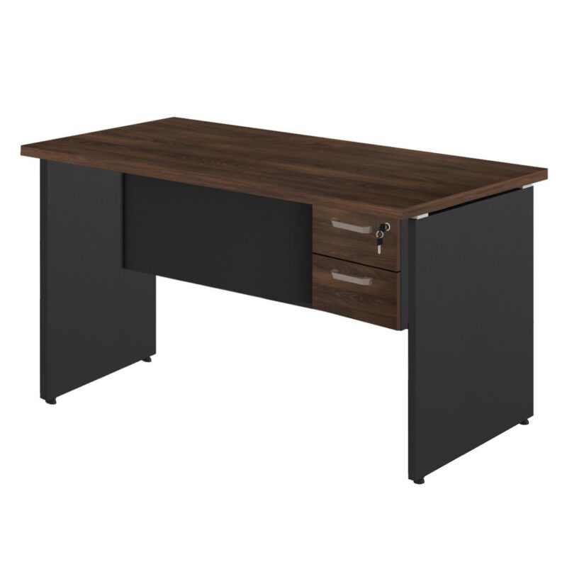 Mesa Escritório 1,70×0,60m – C/ 02 Gavetas MARSALA / PRETO – 23475 META Móveis para Escritório em Anápolis Linha 30 mm 2