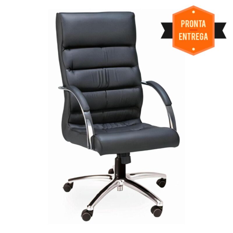 Cadeira Presidente SOFT Giratória Cromada – 32962 META Móveis para Escritório em Anápolis Presidente 5