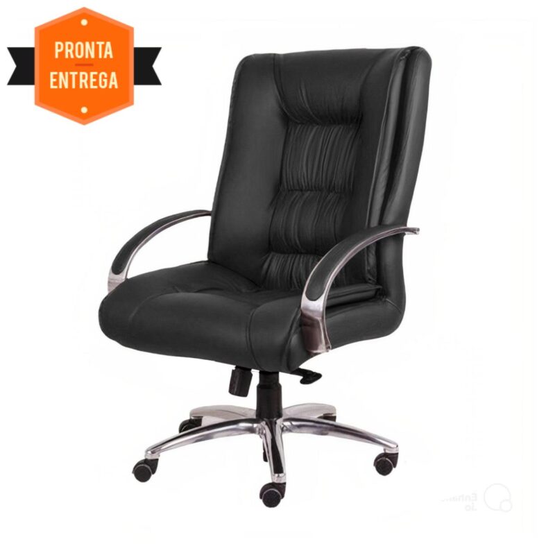 Cadeira Presidente ULTRA Giratória Cromada – ENJOY – Cor Preto – 32961 META Móveis para Escritório em Anápolis Presidente 4