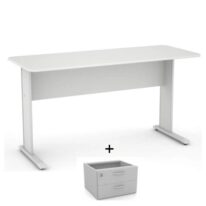 Mesa Escritório 1,20×0,60m – c/ Gavetas CINZA/CINZA – 43084 META Móveis para Escritório em Anápolis JOB Cinza 15 mm