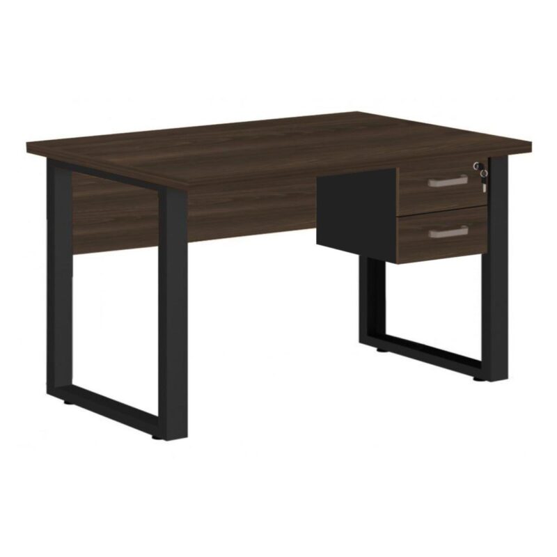 Mesa Escritório PÉ QUADRO 1,50×0,60m – C/ Gavetas – MARSALA/PRETO – 25473 META Móveis para Escritório em Anápolis Linha 30 mm 2