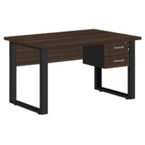 Mesa Escritório PÉ QUADRO 1,70×0,70m – C/ Gavetas – MARSALA/PRETO – 25475 META Móveis para Escritório em Anápolis Linha 30 mm