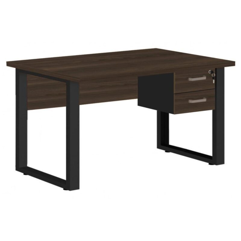 Mesa Escritório PÉ QUADRO 1,70×0,70m – C/ Gavetas – MARSALA/PRETO – 25475 META Móveis para Escritório em Anápolis Linha 30 mm 2