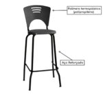 Banqueta Fixa Alta Piacere – Cor Preto – 34103 META Móveis para Escritório em Anápolis Banquetas 8