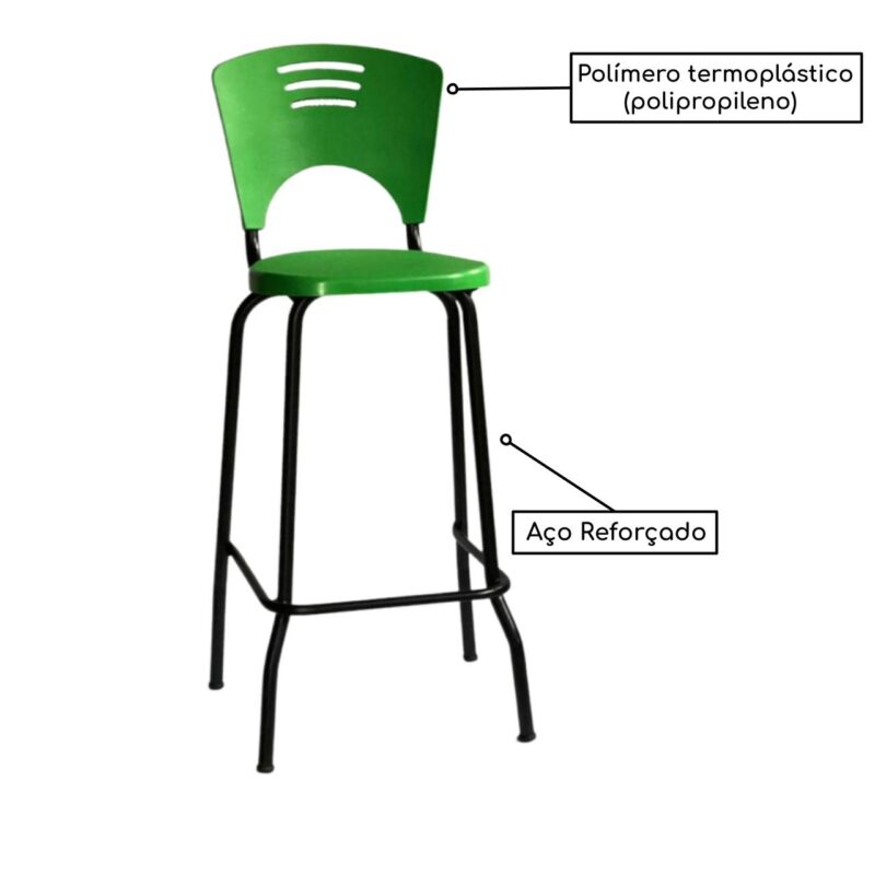 Banqueta Fixa Alta Piacere – Cor Verde – 34102 META Móveis para Escritório em Anápolis Banquetas 4