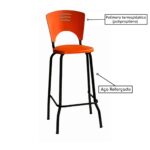 Banqueta Fixa Alta Piacere – Cor Laranja – 34104 META Móveis para Escritório em Anápolis Banquetas 9