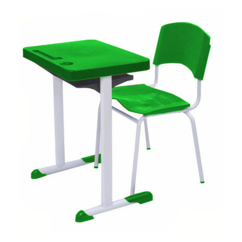 Kit Escolar Individual VERDE – (Mesa e Cadeira) – ADULTO – – COR VERDE – 40084 META Móveis para Escritório em Anápolis Conjunto Escolar 2