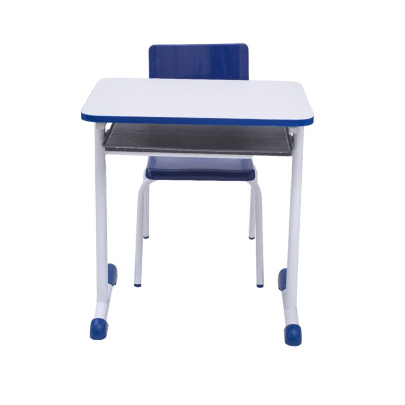 Kit Escolar Individual AZUL – (Mesa e Cadeira) – JUVENIL – MADEIRA – COR AZUL – 40091 META Móveis para Escritório em Anápolis Conjunto Escolar 3