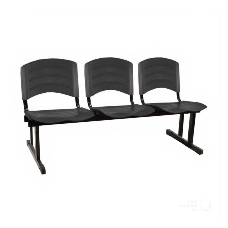Cadeira Longarina PLÁSTICA 03 Lugares – Cor PRETO 33021 META Móveis para Escritório em Anápolis Longarinas 4