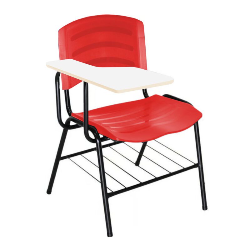 Cadeira Universitária Plástica com Prancheta MDF – COR VERMELHO 34017 META Móveis para Escritório em Anápolis Carteira Escolar 2
