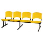 Cadeira Longarina PLASTICA 4 Lugares Cor Amarelo 33097 META Móveis para Escritório em Anápolis Longarinas 6