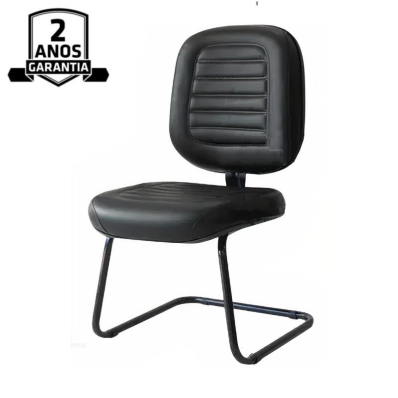 Cadeira DIRETOR COSTURADA Base em “S” Preta s/ Braço 30303 META Móveis para Escritório em Anápolis Cadeiras Fixas 5