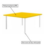 Conjunto Quadrado c/ 04 Cadeiras COR AMARELO – TAMPO PLÁSTICO – 06 a 09 Anos – JUVENIL – 44005 META Móveis para Escritório em Anápolis Juvenil 8