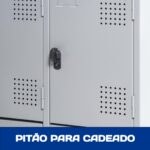 Armário Roupeiro de Aço c/ 04 Portas GRANDES – 1,95×0,62×0,40m – SA – CZ/CZ – 14008 META Móveis para Escritório em Anápolis Roupeiro de Aço 9