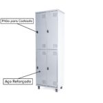 Armário Roupeiro de Aço c/ 04 Portas GRANDES – 1,95×0,62×0,40m – SA – CZ/CZ – 14008 META Móveis para Escritório em Anápolis Roupeiro de Aço 8
