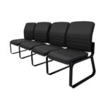 Sofanete para Escritório Estofada com 04 Lugares ESTOFADA – LYON – Cor Preto – 33122 META Móveis para Escritório em Anápolis Longarinas 6