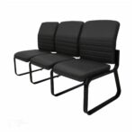 Sofanete para Escritório Estofada com 03 Lugares ESTOFADA – LYON – Cor Preto – 33121 META Móveis para Escritório em Anápolis Longarinas 6