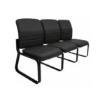 Sofanete para Escritório Estofada com 03 Lugares ESTOFADA – LYON – Cor Preto – 33121 META Móveis para Escritório em Anápolis Longarinas 8