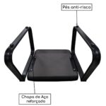 Sofanete para Escritório Estofada com 03 Lugares ESTOFADA – LYON – Cor Preto – 33121 META Móveis para Escritório em Anápolis Longarinas 9