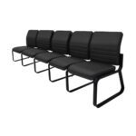 Cadeira Longarina 05 Lugares ESTOFADA – LYON – Cor Preto – 33123 META Móveis para Escritório em Anápolis Longarinas 6