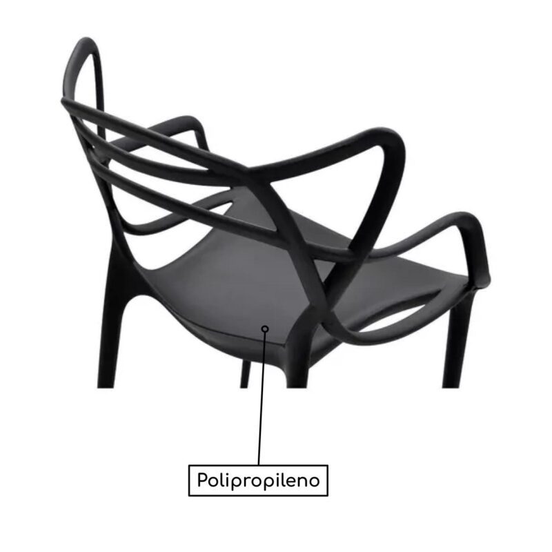 Cadeira Interlocutor OSLO para Escritório ou Jantar – Polipropileno – Cor Preto – 48005 META Móveis para Escritório em Anápolis Cadeiras Fixas 4