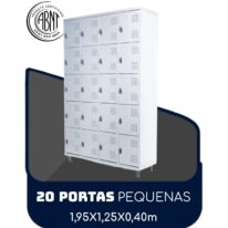 Roupeiro de Aço 20 portas Pequenas – 1,95×1,25×0,40m – CZ/CZ – SA – 14004 META Móveis para Escritório em Anápolis Roupeiro de Aço