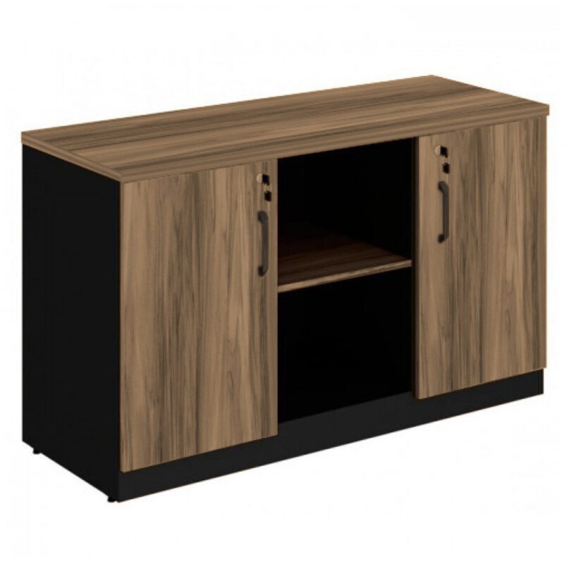 Armário Baixo Credenza – 1,20×0,74X0,45m NOGAL SEVILHA/PRETO – 21412 META Móveis para Escritório em Anápolis Linha 40 mm 2