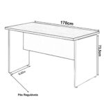 Mesa Escritório 1,70×0,60m – S/ Gavetas MARSALA / PRETO – 23474 META Móveis para Escritório em Anápolis Linha 30 mm 9